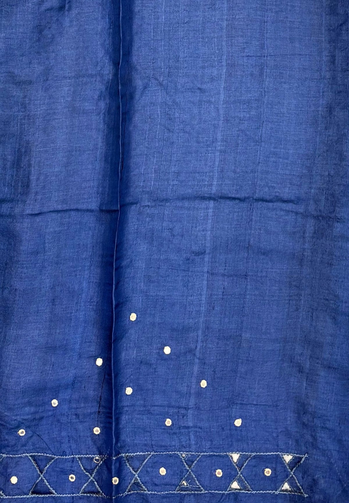 Pure Tussar Saree-Green In Diamond Lattice With Contrast Border
