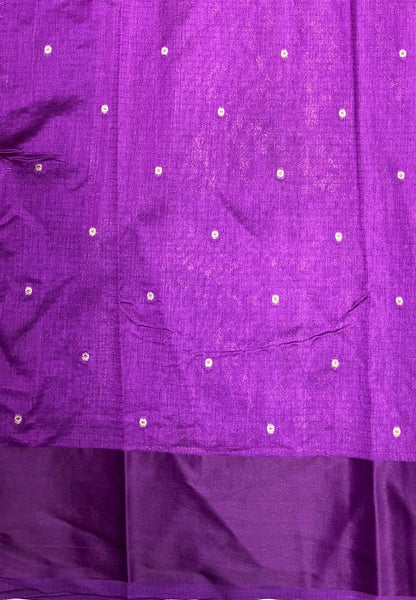 Art Silk Kota Saree-Purple In Geometric Zari Brocade Border