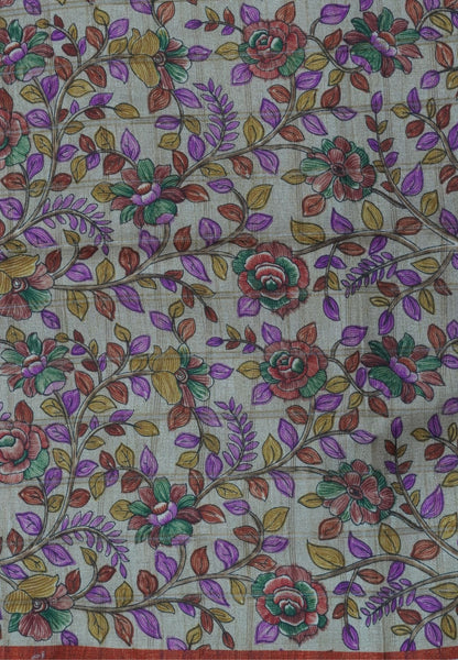 Semi Tussar Saree-Honey