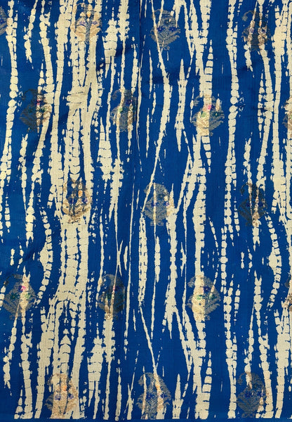 Tussar Saree-Blue in Leheriya Manga Motif Border