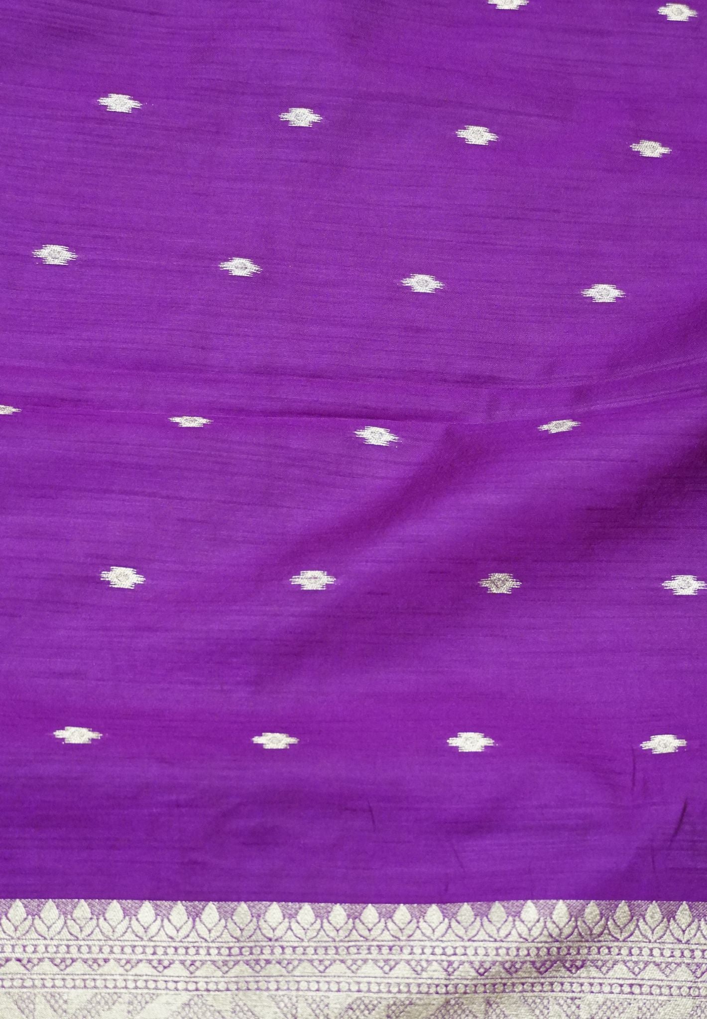Semi Tussar Saree with Rose Floral Zari Weaving