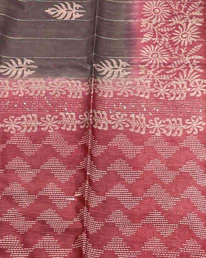 Bhagalpur Cotton Saree - Grey