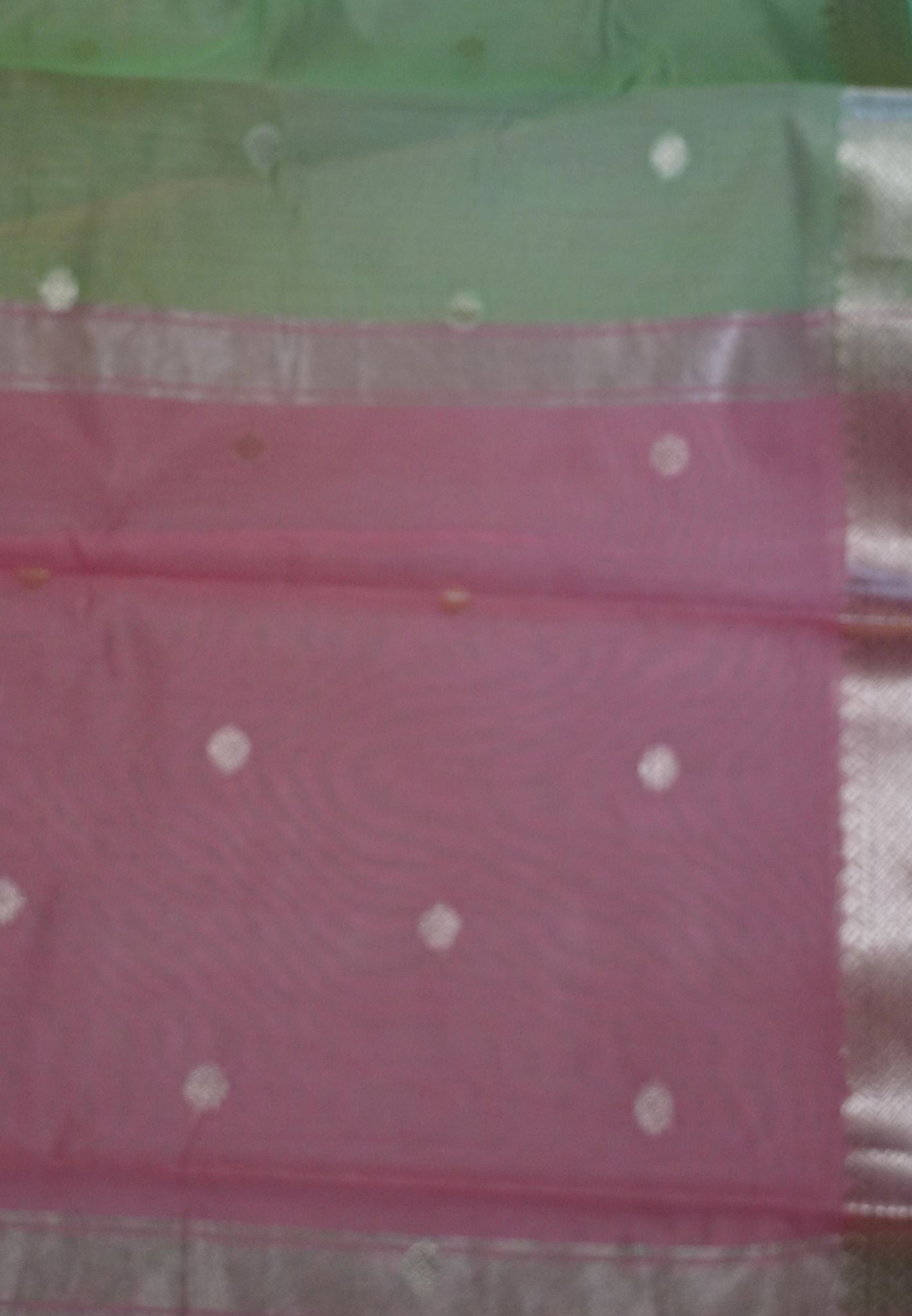 Maheshwari Silk Saree - Pista Green