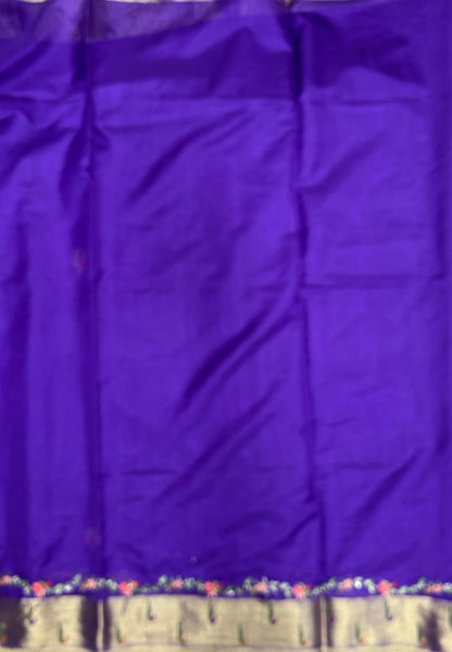 Kota Saree-Violet In Floral Zari Vine Border