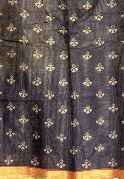 Kota Saree-Olive Green In Multi-Stripe With Contrast Border