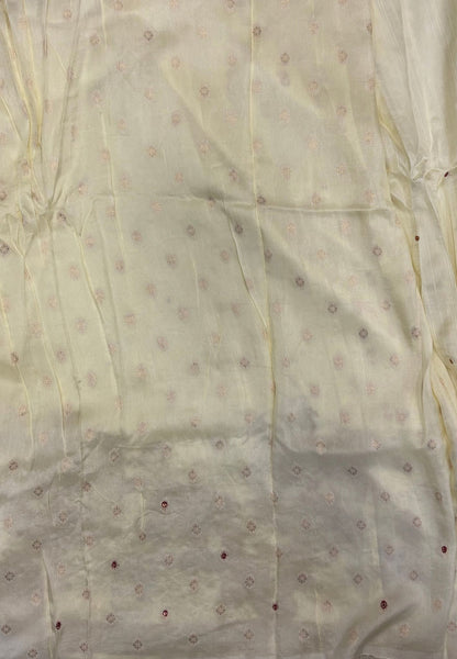 Viscose Saree-White In Peacock Motif Border