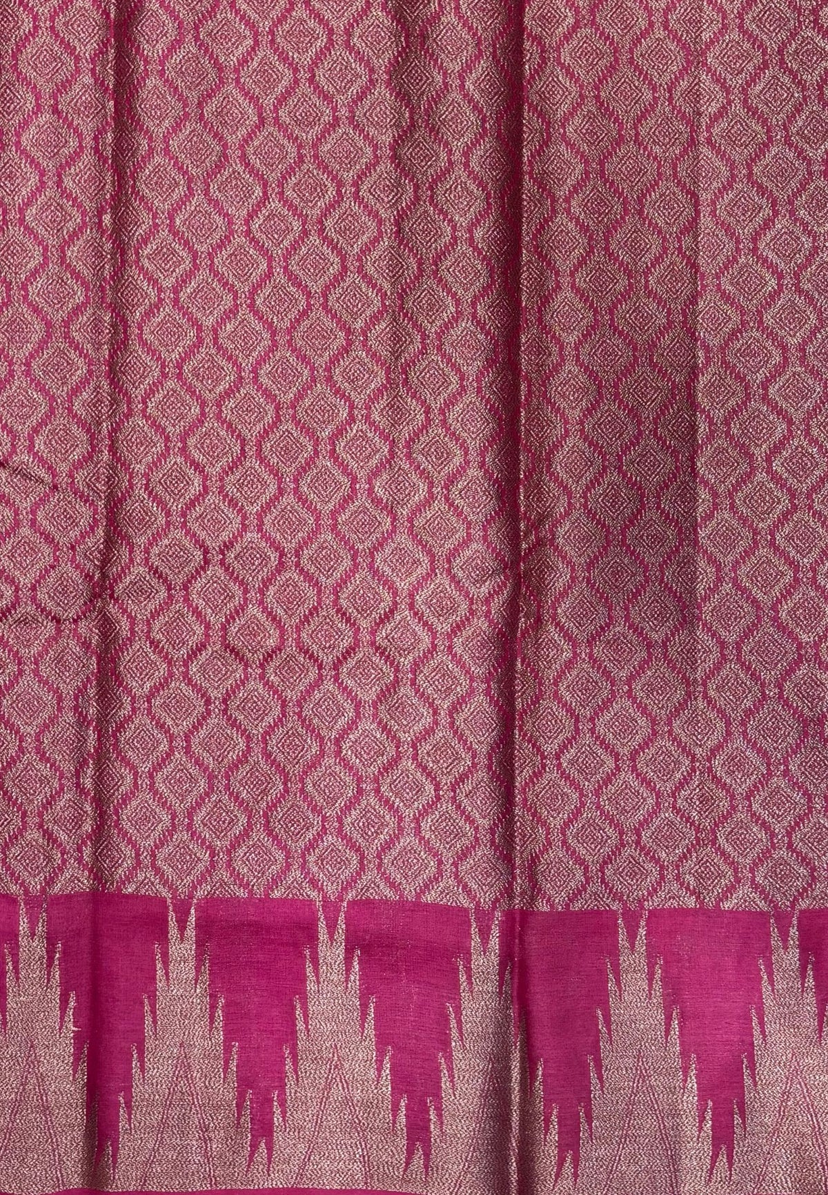 Pure Tussar Saree-Magenta In Tazhalampoo Zari Border