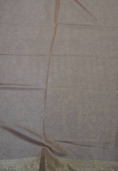 Soft Tussar Saree - Baby Orange Tring
