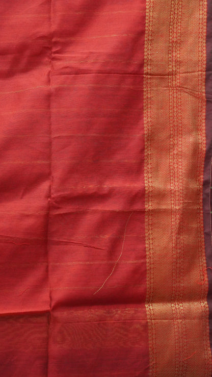 Maheswari Cotton Saree Plain-Black
