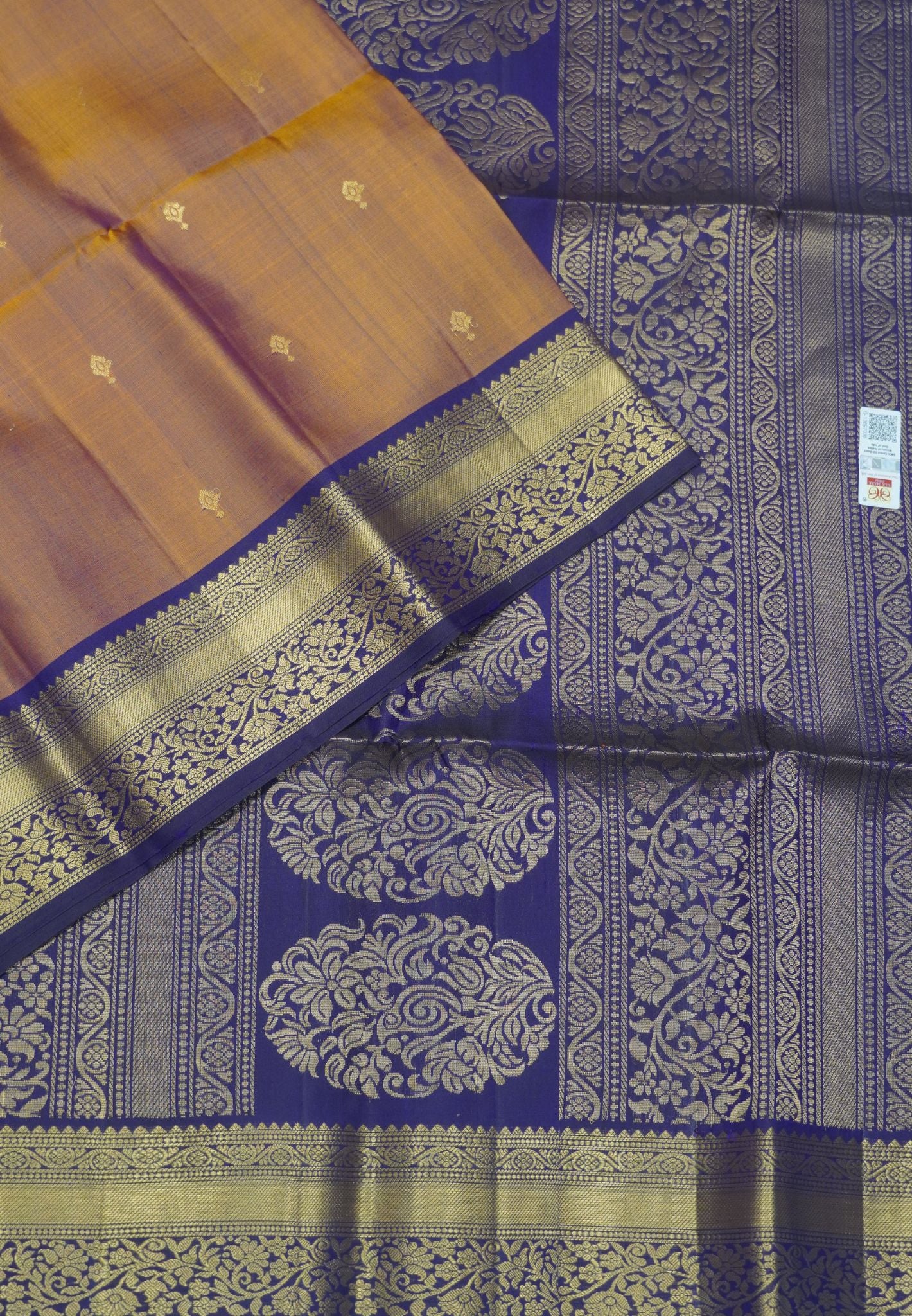 Pure Soft Silk Saree – Brown-Wine with Brocade Border