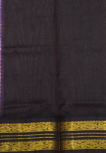 Pure Silk Cotton Saree-Purple with Palum Pazhamum Checks