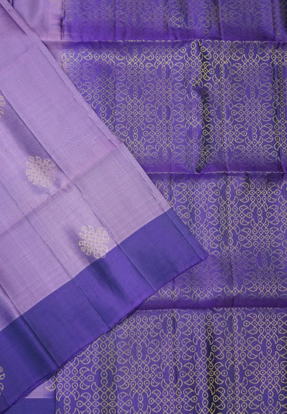 Soft Silk Saree with Kolam Weave - Lavender