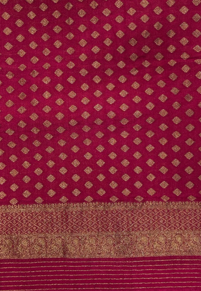 Banarasi Georgette Saree-Yellow with Contrast Retapet Border