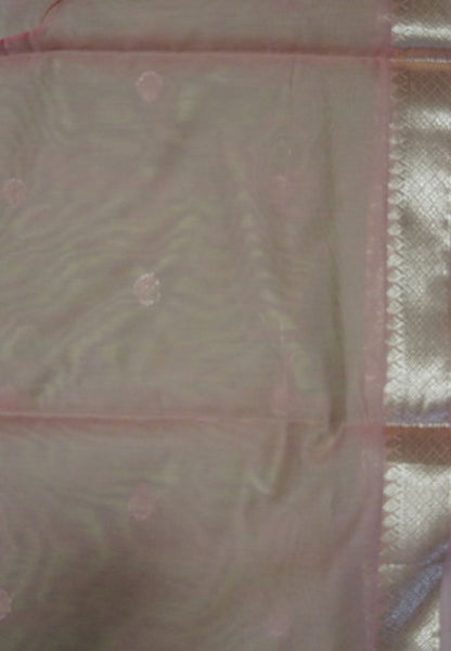 Maheshwari Silk Saree - Pista Green