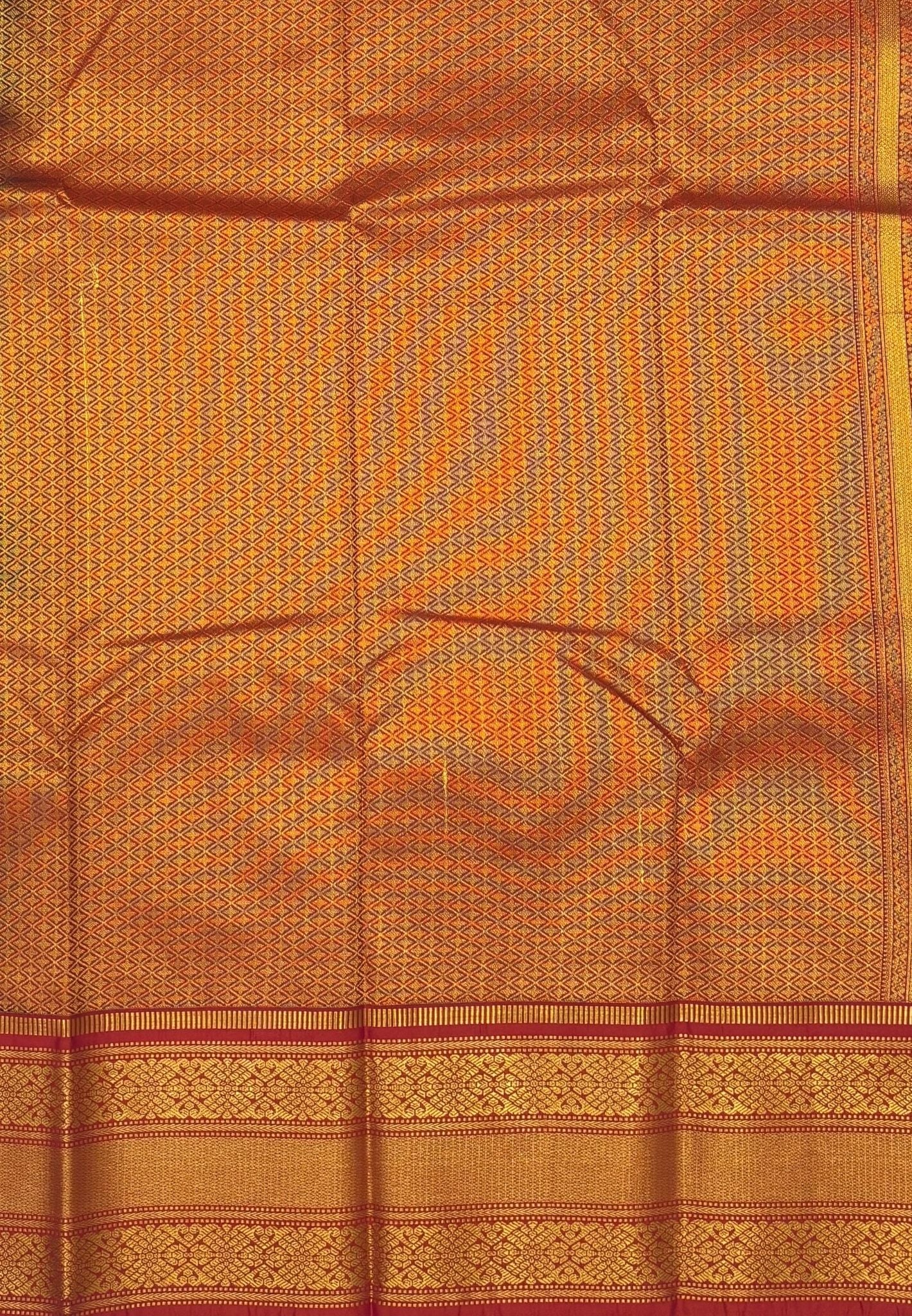 Budget Kanchipuram Saree-Blue In Floral Zari Panel Border