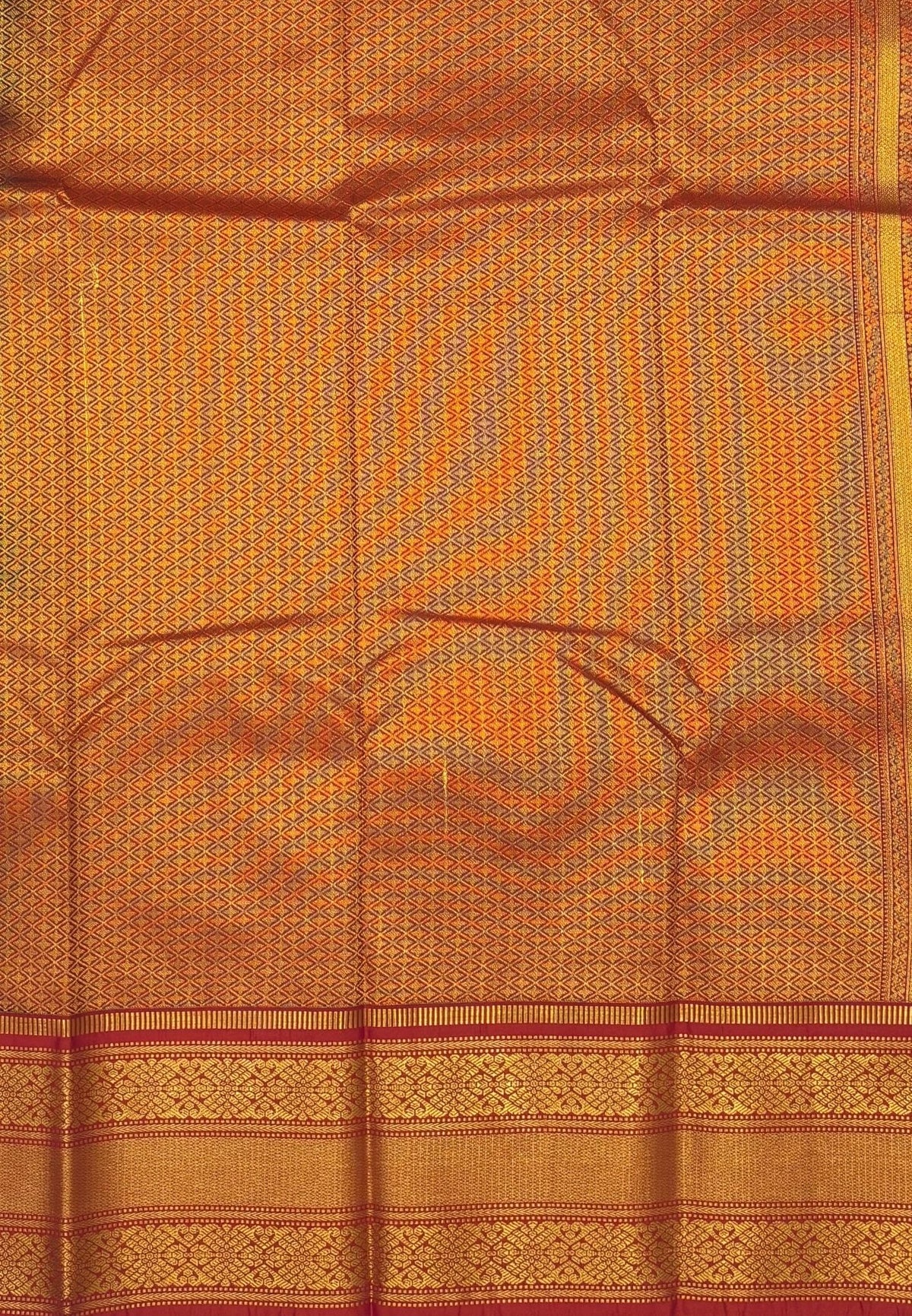 Budget Kanchipuram Saree-Blue In Floral Zari Panel Border