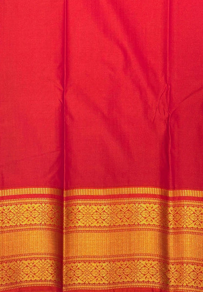 Budget Kanchipuram Saree-Blue In Floral Zari Panel Border
