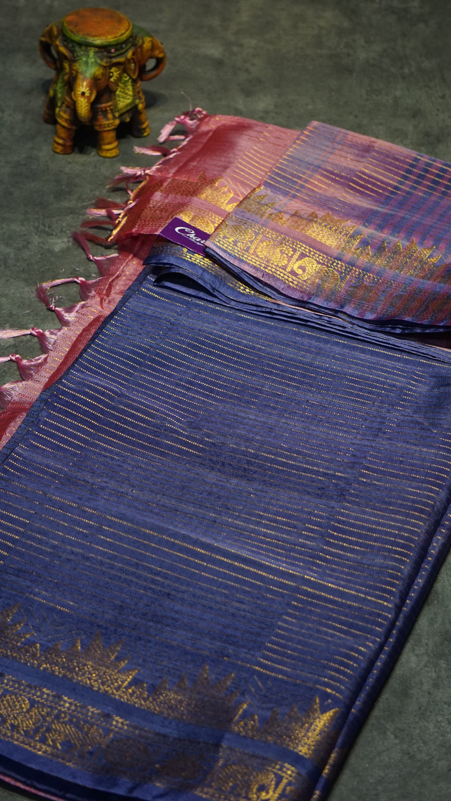 Vazhai Naaru Pattu Saree Veldhari Lavender to Light Pink