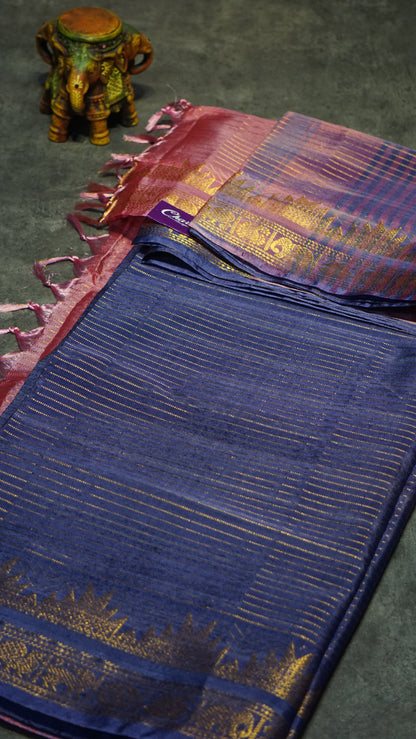 Vazhai Naaru Pattu Saree Veldhari Lavender to Light Pink