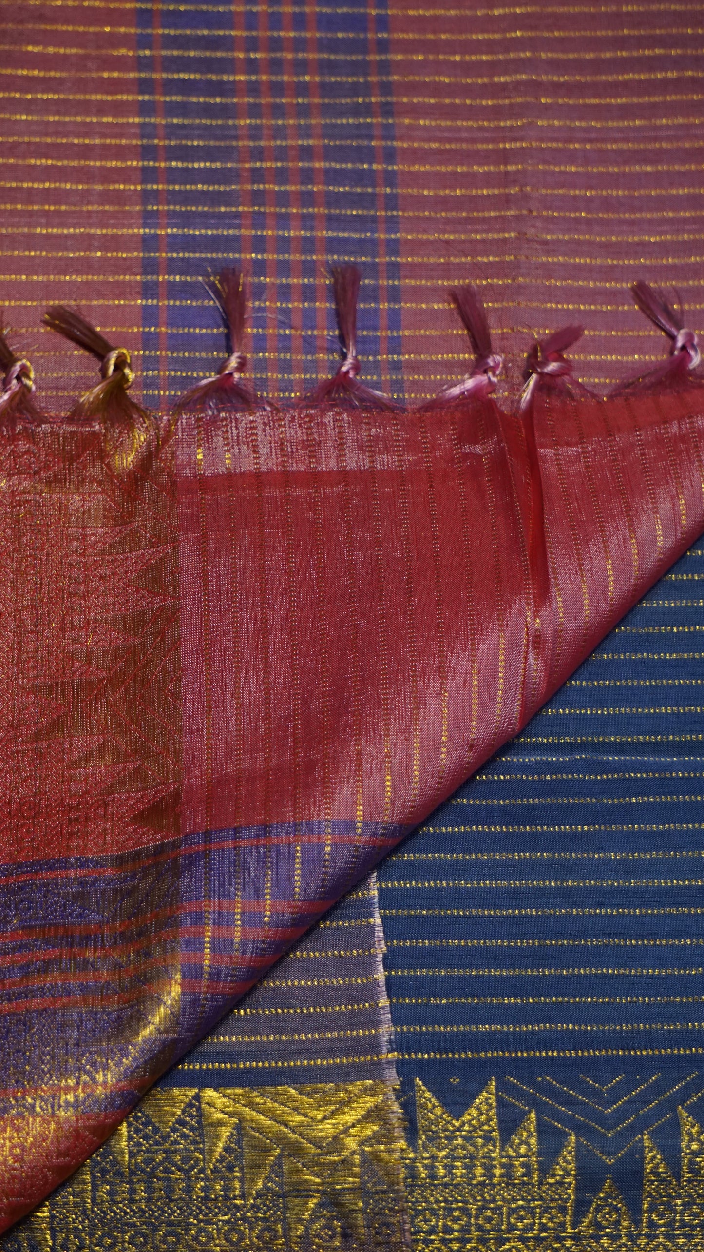 Vazhai Naaru Pattu Saree Veldhari Lavender to Light Pink