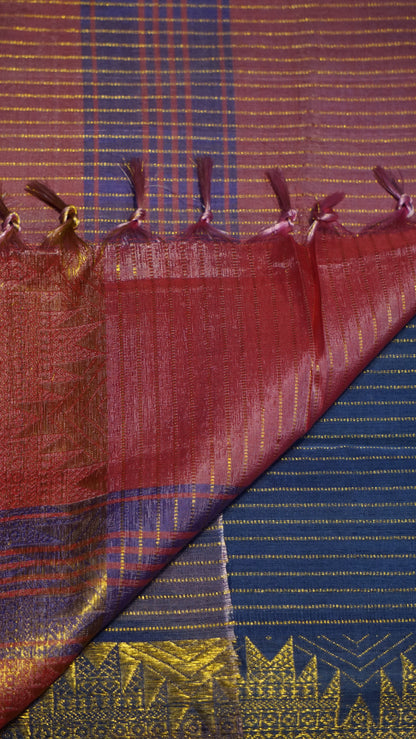 Vazhai Naaru Pattu Saree Veldhari Lavender to Light Pink