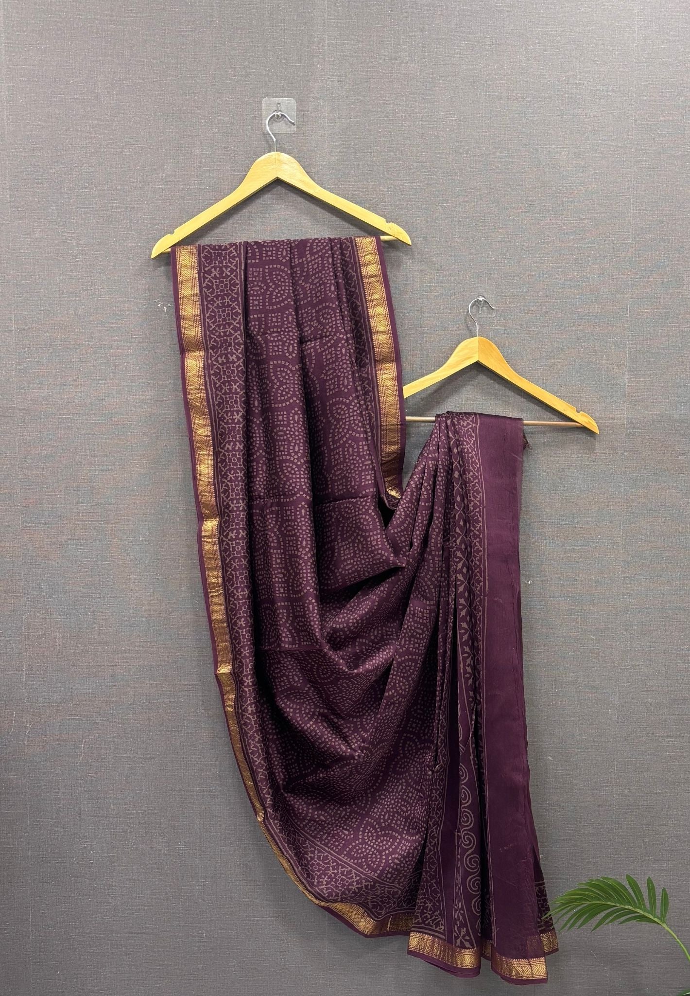 Pure Maheshwari Silk Cotton Saree-Wine