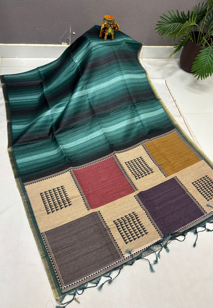 Matka Tussar saree -Green