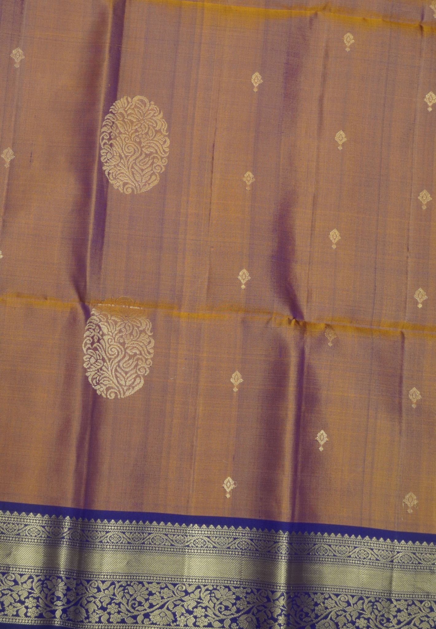 Pure Soft Silk Saree – Brown-Wine with Brocade Border
