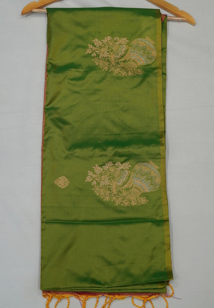 Semi Silk Saree-Fluorescent Green