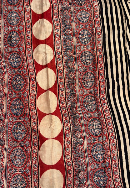Pure Modal Silk Saree-Off White in Stripes