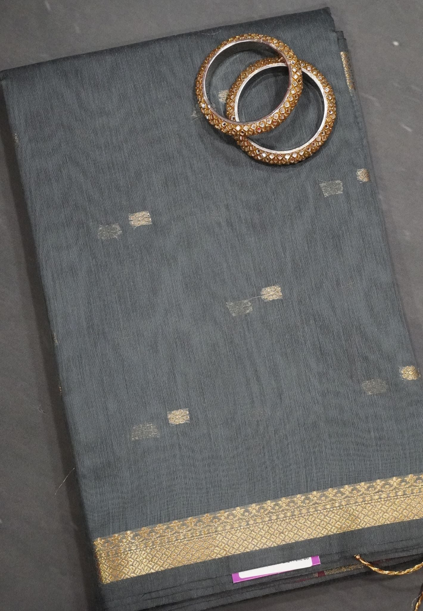 Maheswari Saree - Elephant Grey