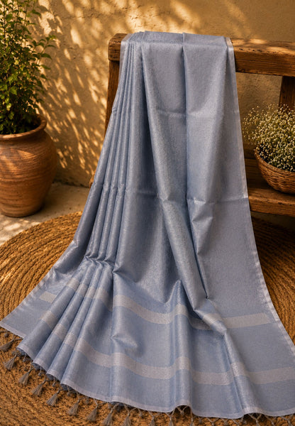 Bhagalpur Cotton Saree -Water Blue