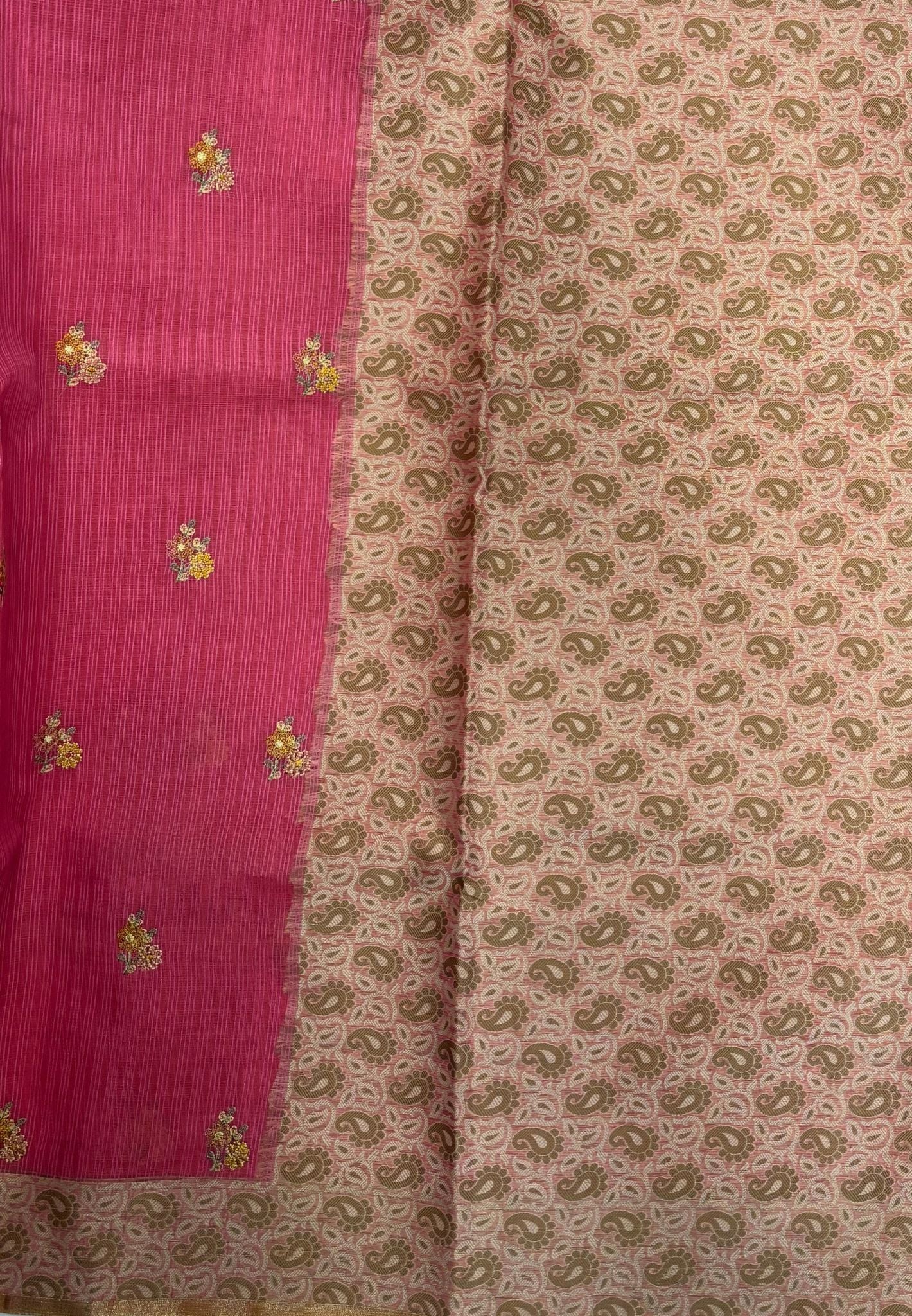 Kota Saree-Light Pink In Manga Paisley Border