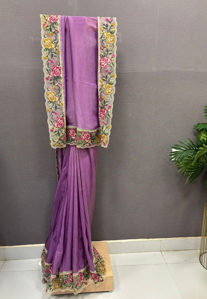 Designer Saree-Purple