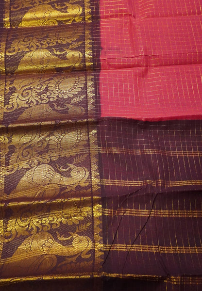Sungudi Cotton- Checks Big Border Red