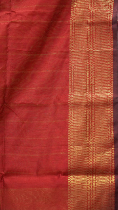 Maheswari Cotton Saree Plain-Golden Yellow