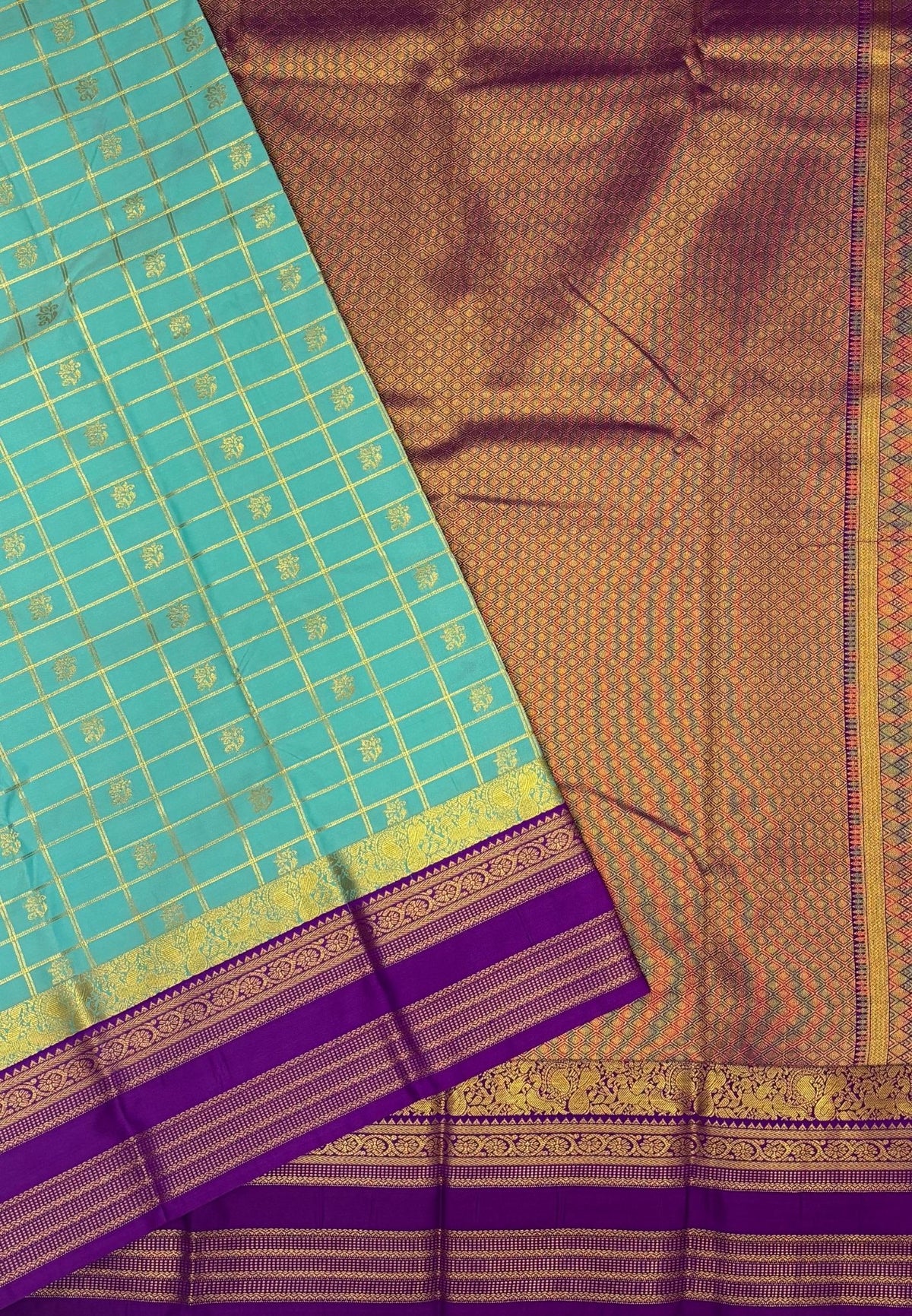 Budget Kanchipuram Saree-Torquiose Blue