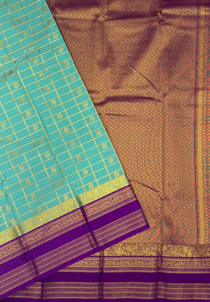 Budget Kanchipuram Saree-Torquiose Blue