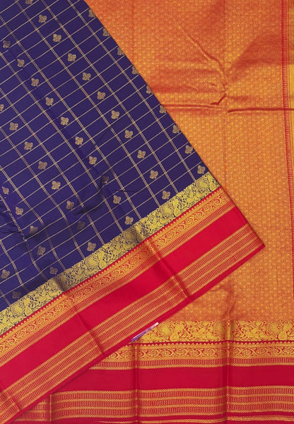 Budget Kanchipuram Saree-Violet-Red