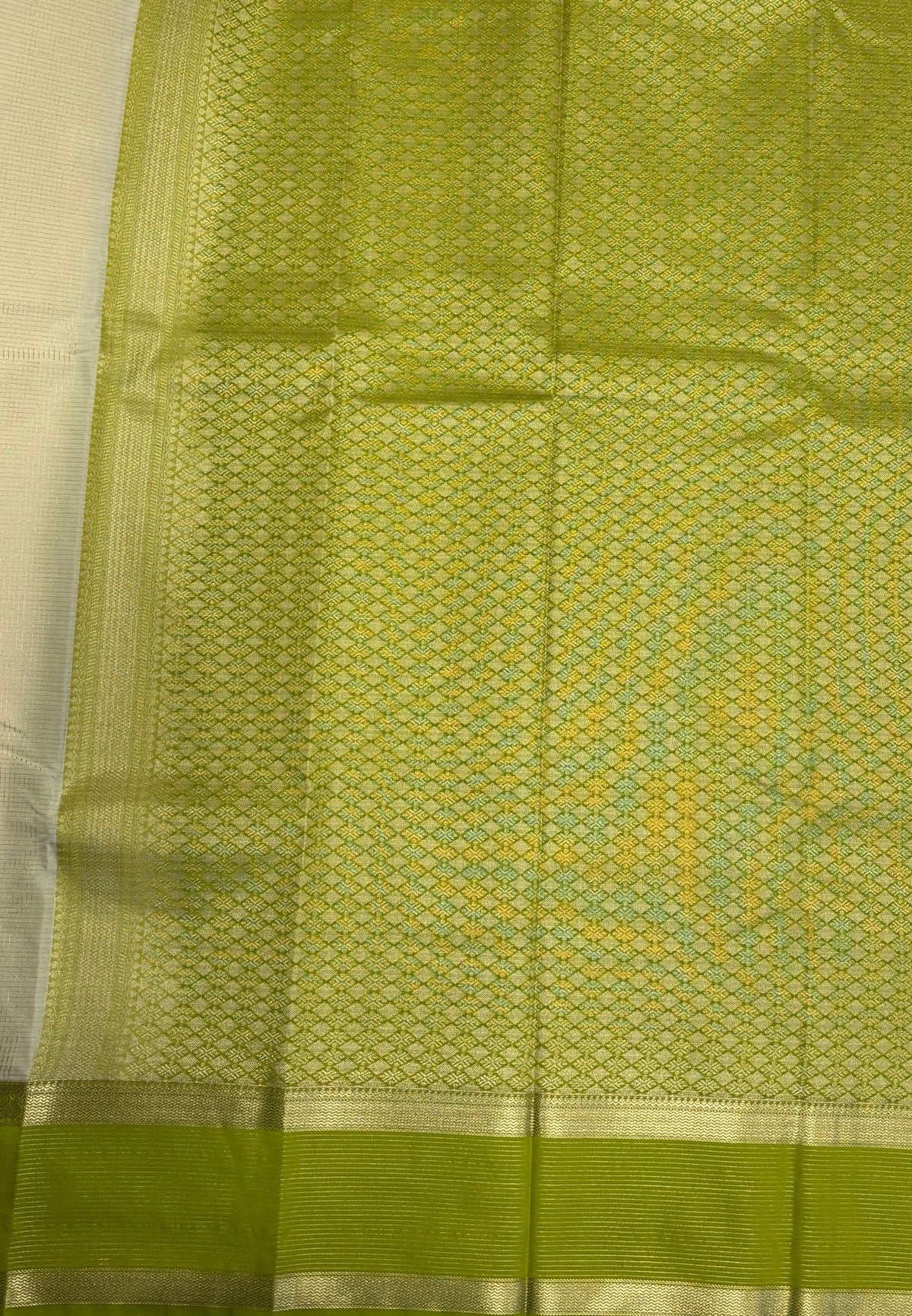 Budget Kanchipuram Saree-OffWhite with Contrast Border