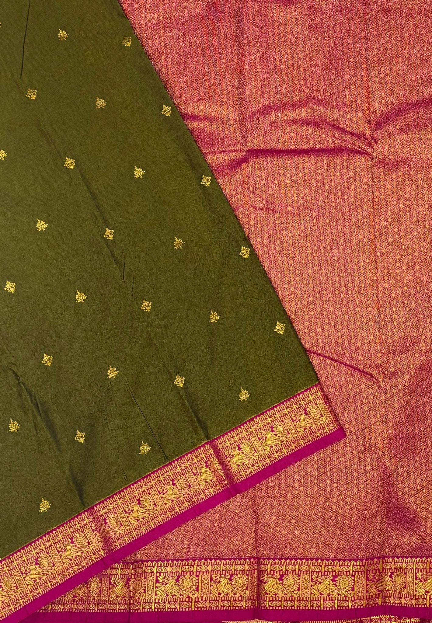 Budget Kanchipuram Saree-Sage Green