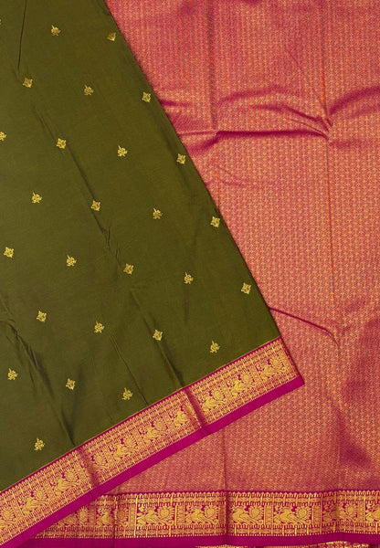 Budget Kanchipuram Saree-Sage Green