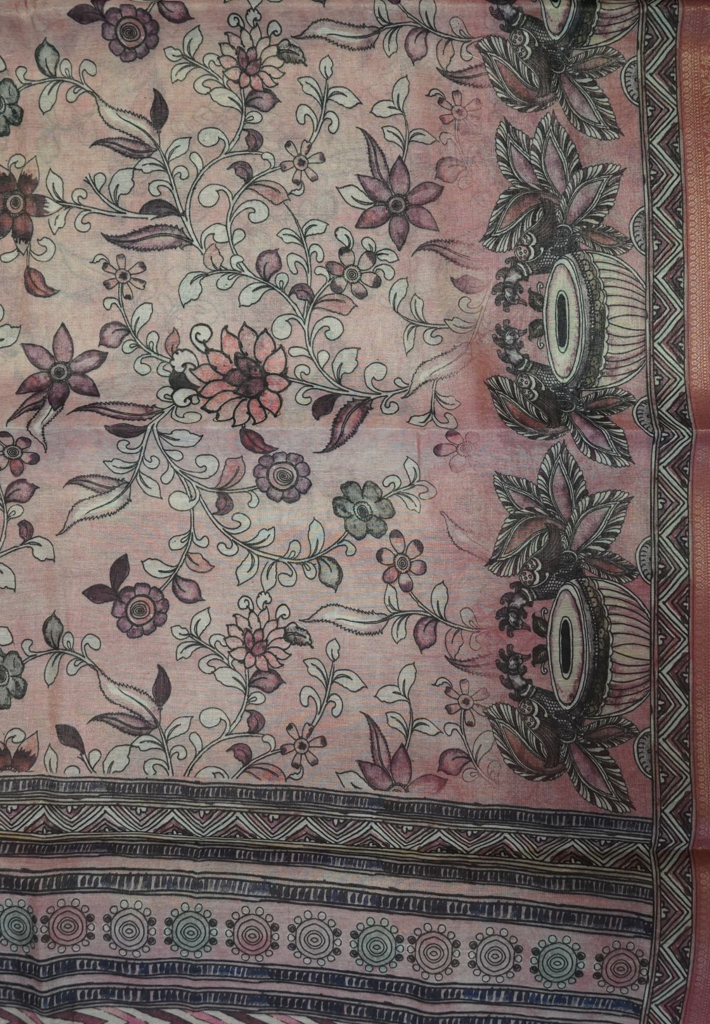 Tissue Kota Saree-Pink
