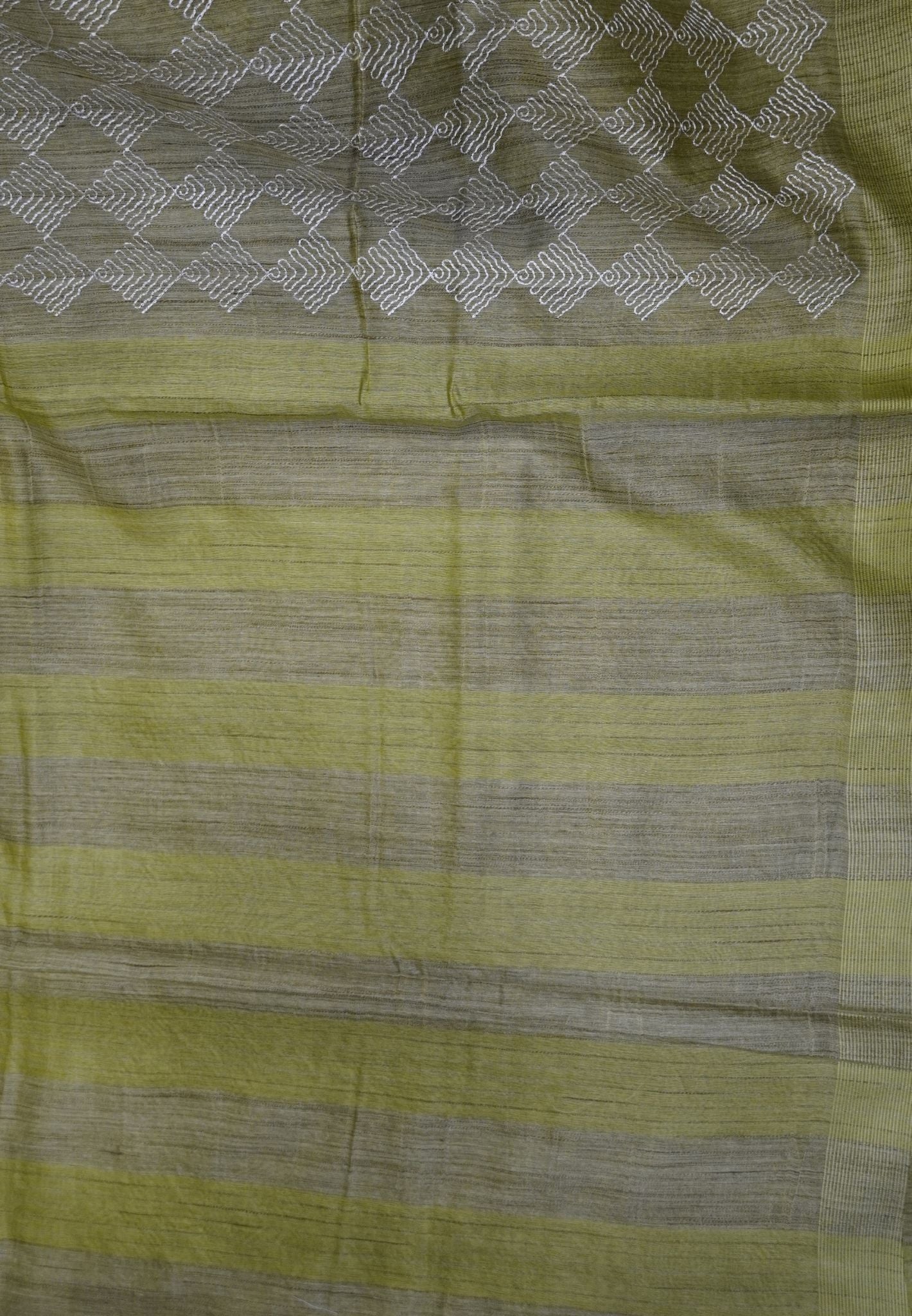 Kota Tussar Saree-Elachi Green Embroidery