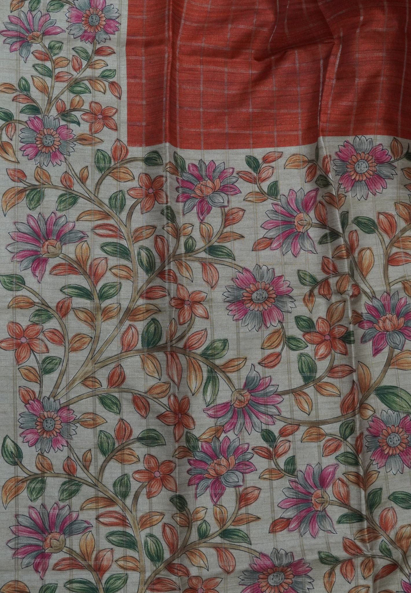 Semi Tussar Saree-Honey