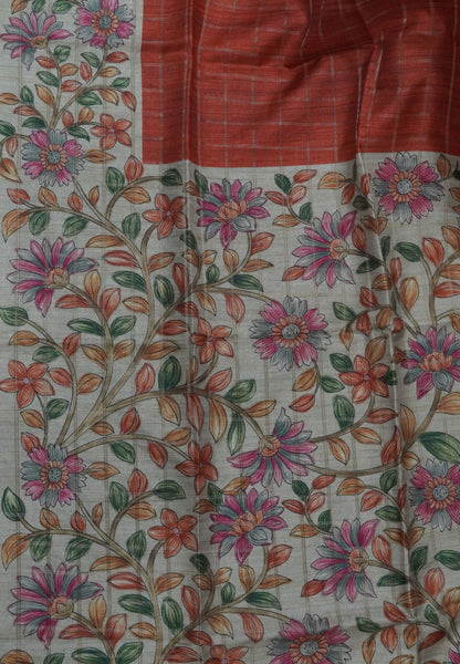 Semi Tussar Saree-Honey
