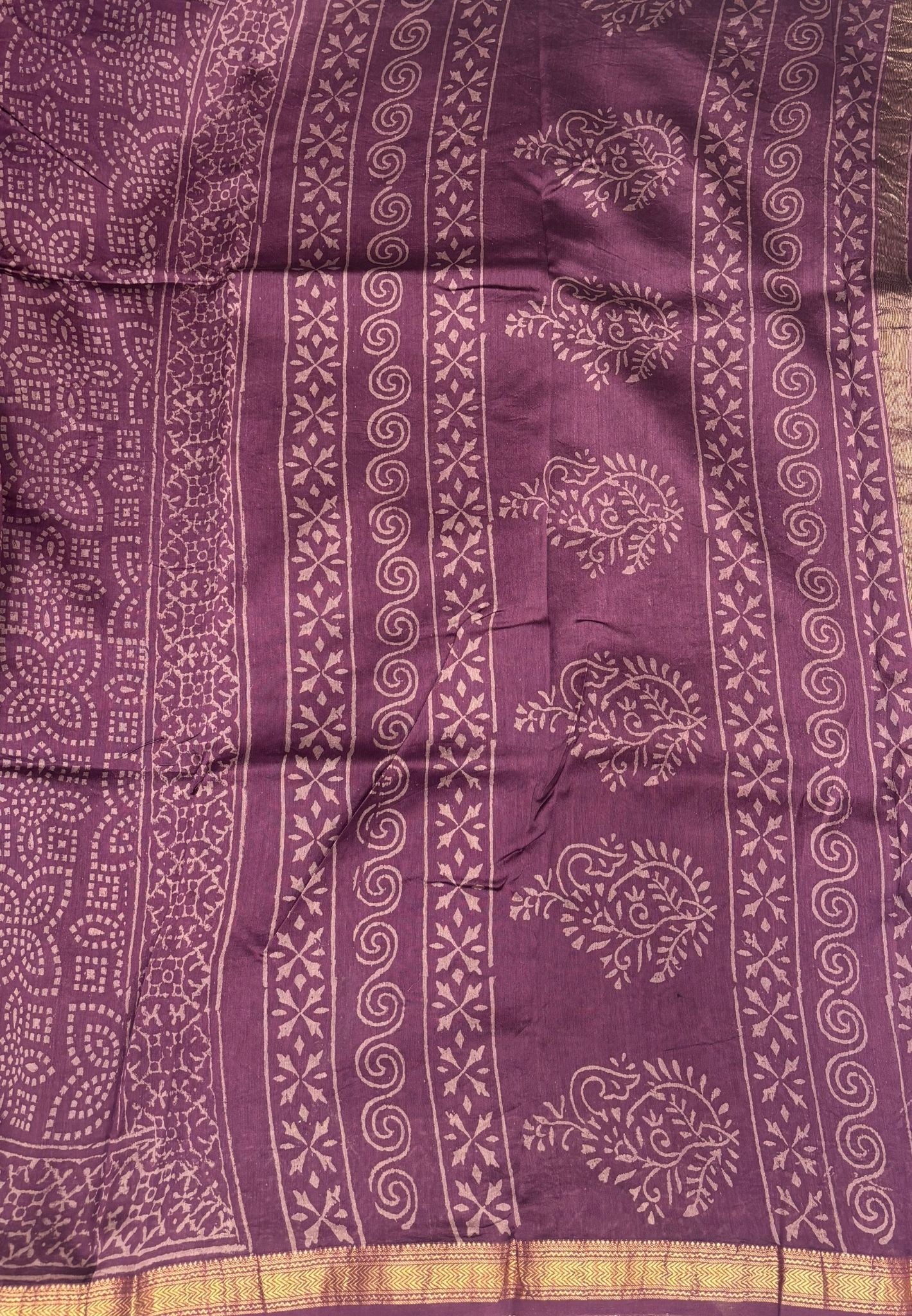 Pure Maheshwari Silk Cotton Saree-Wine