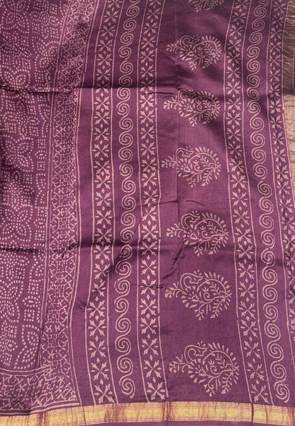 Pure Maheshwari Silk Cotton Saree-Wine