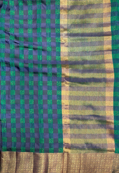 Bamboo Tussar Saree-Green In Palum Pazhamum Border