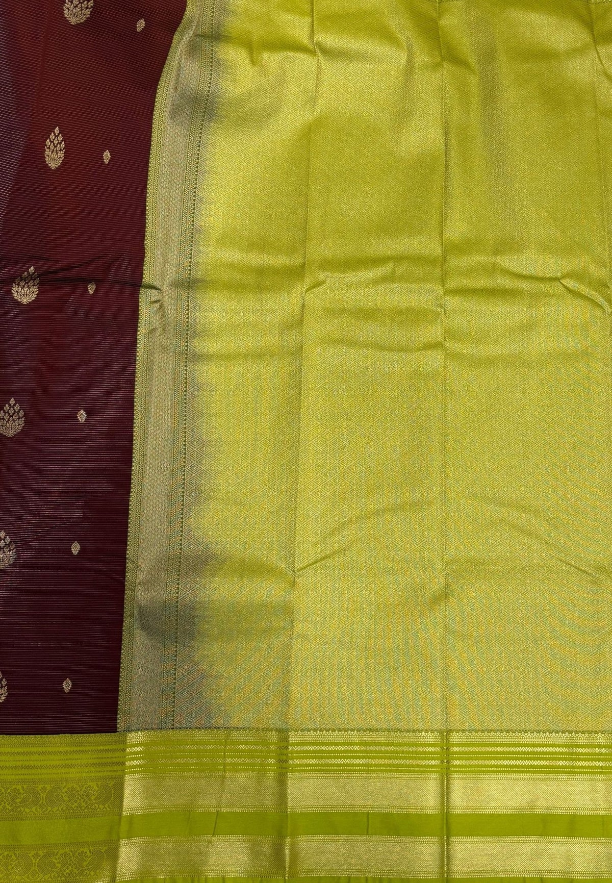 Budget Kanchipuram Saree-Maroon with Contrast Border
